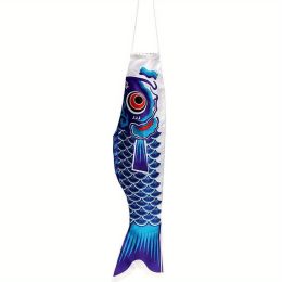 1pc, Carp Streamer, Digital Printing Carp Streamer, DIY Festival Carp, Spring Decor, Outdoor Decor, Garden Decoration - blue