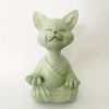 1pc Whimsical Cat Sculpture, Buddha Meditating Cat Statue, Cat Lover Gifts, Fairy Garden Animals, Decorations For Patio Yard Lawn Porch Desktop - Grey
