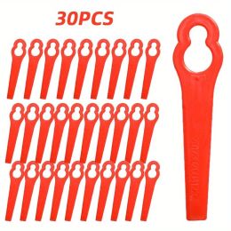 30pcs Plastic Grass Trimming Blade Lawn Mower Blade Cordless Trimmer Garden Tool Lawn Mower Trimmer Trimmer Accessories - Red