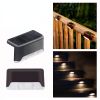 4pcs Solar Wall Light Garden Outdoor; Waterproof Stair Lights With Light Control; For Garden Yard Porch Wedding Party Decor - Brown Shell [white Light
