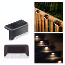 4pcs Solar Wall Light Garden Outdoor; Waterproof Stair Lights With Light Control; For Garden Yard Porch Wedding Party Decor - Brown Shell [white Light