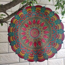Creative 3D Kinetic Stainless Steel Wind Spinner Outdoor Garden Hanging Decoration Mandala Butterfly Design Wind Chime Spinner - Mandala - 30cm 12inch