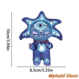 DIY Fairy Elf Resin Statue Model Garden Alien Sculpture Desktop Ornaments Figurine Garden Home Decor Crafts Gifts 10*10*4cm - 2