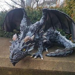 Outdoor Garden Big Squatting Dragon Sculpture Dragon Guardian Statue Garden Dragon Sculpture Statue Decoration Gothic Dragon - United States