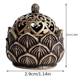 1pc Hollow Lotus Incense Burner Hollow Incense Serving Tea Table Ornament Mini Incense Burner - Small