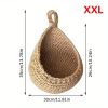 1pc Wall Hanging Basket; Bohemian Style Woven Basket; Creative Teardrop Shape Suitable For Vegetables And Fruits; Kitchen Storage Basket - 2XL
