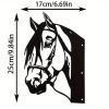 1PC Peeping Horse Outdoor Wall Decor; Iron Metal Farm Animal Silhouette Outdoor Garden Fence Ornament; For Farm Fance Yard Decor - Black