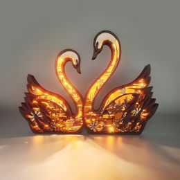 1pc Swan Wooden Night Light; Suitable For Room; Desk; A Symbol Of Love Exquisite Night Light - LED LIGHT