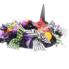 Halloween Decor Wreath Witch Legs Hanging Witch Wired Ribbon Wreath Door Decor - COLOR 1