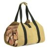 Firewood Oxford Fabric Carrying Bag Heavy Duty Log Carrier Fire Wood Holder Bag with Hook and Loop Closure- Log Tote for Fireplace and Outdoors - Khak
