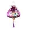 12 Inches Purple Peacock Satin Cloth Lantern Chinese Hanging Paper Lanterns Festival Decoration for Outdoor Party Wedding Garden - Default