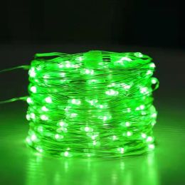 Solar Christmas String Lights; 33ft 100 LED Solar 8 Modes Outdoor Waterproof String Lights For Christmas Tree Garden Decoration (multi-color) - Green
