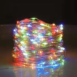 Solar Christmas String Lights; 33ft 100 LED Solar 8 Modes Outdoor Waterproof String Lights For Christmas Tree Garden Decoration (multi-color) - Multi