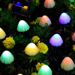 LED Solar Lights Outdoor Garden Waterproof Mushroom String Lawn Lamps Cute Fairy Light Landscape Lamp Path Yard Lawn Patio Decor - Multi color - 5M 20