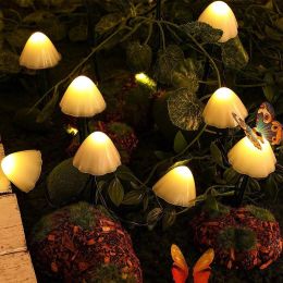 LED Solar Lights Outdoor Garden Waterproof Mushroom String Lawn Lamps Cute Fairy Light Landscape Lamp Path Yard Lawn Patio Decor - Warm white - 6.5M 3