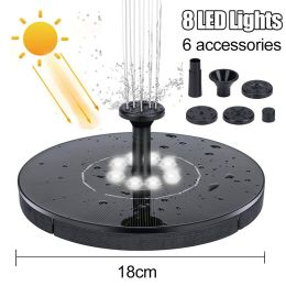 18/16/13cm Solar Water Fountain Colorful Fountain Floating Solar Powered Pool Pond Waterfall Fountain Pump Garden Outdoor Decor - 18cm white led - Chi