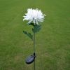 LED Chrysanthemum Flower Stake Light Solar Energy Rechargeable for Outdoor Garden - White