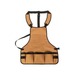 Canvas Garden Apron with Storage Pockets Craft Work Wear Garden Tool - Brown