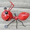 Metal Ant Shaped Ornaments Garden Yard Patio Decorations - Red