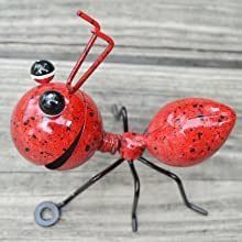 Metal Ant Shaped Ornaments Garden Yard Patio Decorations - Red
