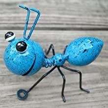 Metal Ant Shaped Ornaments Garden Yard Patio Decorations - Blue