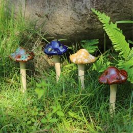 Garden Decoration Ceramic Ornament Mushroom  - Set of 4