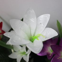 Lily Flower Multi-Color Changing LED Solar Garden Lights - White