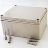 GAJING Waterproof IP67 Dustproof PS Plastic Junction Conduit Box Universal Electric Project Enclosure Pale Gray with Mounting Plate - REC(7.9"x5.9"x3.