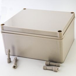 GAJING Waterproof IP67 Dustproof PS Plastic Junction Conduit Box Universal Electric Project Enclosure Pale Gray with Mounting Plate - REC(7.9"x5.9"x3.