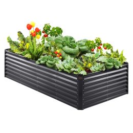 VEVOR Galvanized Raised Garden Bed Planter Box 48.2x24.6x11" Flower Vegetable - 94.5x47.2x23.6 inch