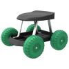 Garden Cart Rolling Scooter with Seat and Tool Tray for Weeding;  Gardening;  and Outdoor Lawn Care- For Adults and Kids  - 17.50 x 19.00 x 13.00 Inch