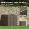 All Weather 28 Gallon Patio Deck Box with Seat - brown - Resin
