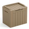 All Weather 28 Gallon Patio Deck Box with Seat - Light Brown - Resin