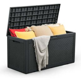 All Weather 100 Gallon Resin Deck Box - black - Resin