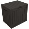 31 Gallon Square Plastic Deck Box; Dark Brown - brown - Plastic