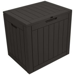 31 Gallon Square Plastic Deck Box; Dark Brown - brown - Plastic