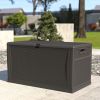 120 Gallon Plastic Deck Box - Outdoor Waterproof Storage Box for Patio Mats; Gardening Tools and Pool Toys - gray - Polypropylene