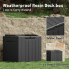 All Weather 28 Gallon Patio Deck Box with Seat - black - Resin