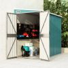 Wall-mounted Garden Shed Green 46.5"x76.4"x70.1" Galvanized Steel - Green