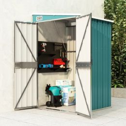 Wall-mounted Garden Shed Green 46.5"x39.4"x70.1" Galvanized Steel - Green