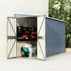 Wall-mounted Garden Shed Gray 46.5"x113.4"x70.1" Galvanized Steel - Gray