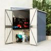 Wall-mounted Garden Shed Gray 46.5"x76.4"x70.1" Galvanized Steel - Gray