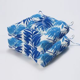 Outdoor Chair Cushions Thickened Seat Cushions with Ties; Patio Chair Pads for Patio Furniture Garden Home Office Decoration Set of 2 - as Pic