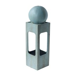 44 inches Outdoor Water Fountain Cement Contemporary Design Water Feature for Garden & Lawn - as Pic