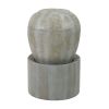 32"Tall Cement Urn Fountain Gray Green Tranquility Lawn Water Feature for Backyard or Garden - as Pic