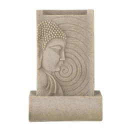 Indoor&Outdoor Water fountain Buddha design Polyresin Garden Lawn With LED Light - as Pic