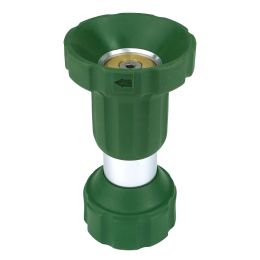 H2O WORKS Garden Hose Nozzle;  Fireman Style Hose Nozzle;  Heavy Duty Brass Hose Nozzle;  Leak Proof & Best High-Pressure Sprayer for Plants Watering;