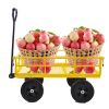 Tools cart Wagon Cart Garden cart trucks make it easier to transport firewood (Yellow colour) - as Pic