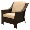 Outdoor Patio Garden Wicker Club Chair with Cushions; Set of 2; Beige - as Pic