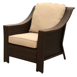 Outdoor Patio Garden Wicker Club Chair with Cushions; Set of 2; Beige - as Pic